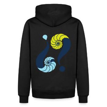 Énigme infinie. 14 Bleu et Vert - Sweat à capuche Premium bio Homme - noir - Dos - Nico (187cm)
