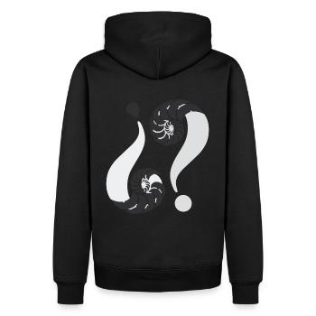 Énigme infinie. 01 N&B - Sweat à capuche Premium bio Homme - noir - Dos - Nico (187cm)