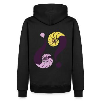 Infinite enigma. 13 Purple & Pistachio - Men’s Premium Organic Hoodie - black - Back - Nico (187cm)