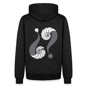 Énigme infinie. 08 Gris - Sweat à capuche Premium bio Homme - noir - Dos - Nico (187cm)