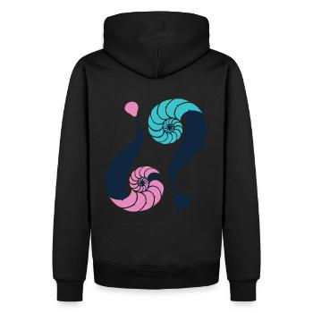 Énigme infinie. 11 Bleu et rose - Sweat à capuche Premium bio Homme - noir - Dos - Nico (187cm)