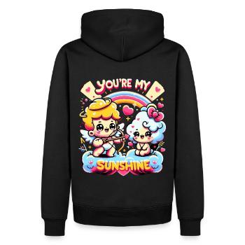 Tu es mon rayon de soleil - Sweat à capuche Premium bio Homme - noir - Dos - Nico (187cm)