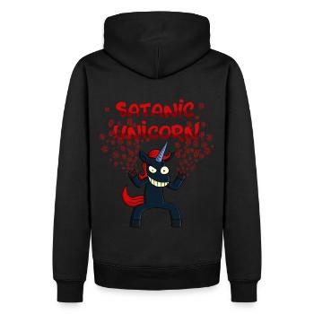 Satanic Unicorn - Men’s Premium Organic Hoodie - black - Back - Nico (187cm)