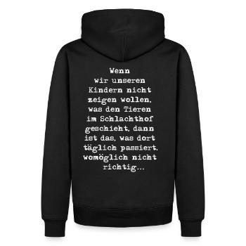 Veganer-Shirts gegen anti-veganes Bullshit-Bingo - Männer Premium Bio Hoodie - Schwarz - Hinten - Nico (187cm)