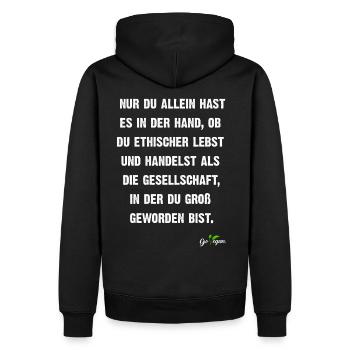 Chemises végétaliennes contre le bingo aux conneries anti-vegan - Sweat à capuche Premium bio Homme - noir - Dos - Nico (187cm)