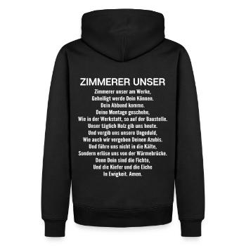 Zimmerer Unser Gebet Zimmermann Geschenk - Männer Premium Bio Hoodie - Schwarz - Hinten - Nico (187cm)