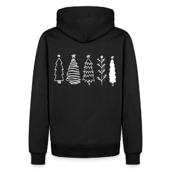 Weihnachtsbaum - X-MAS Weihnachtsbäume - Männer Premium Bio Hoodie - Schwarz - Hinten - Nico (187cm)