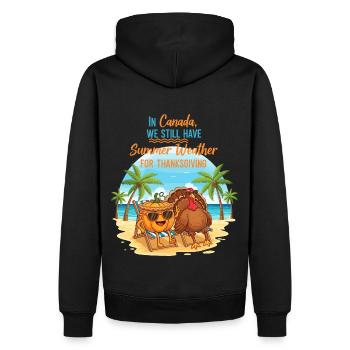 L’été au Canada - Sweat à capuche Premium bio Homme - noir - Dos - Nico (187cm)