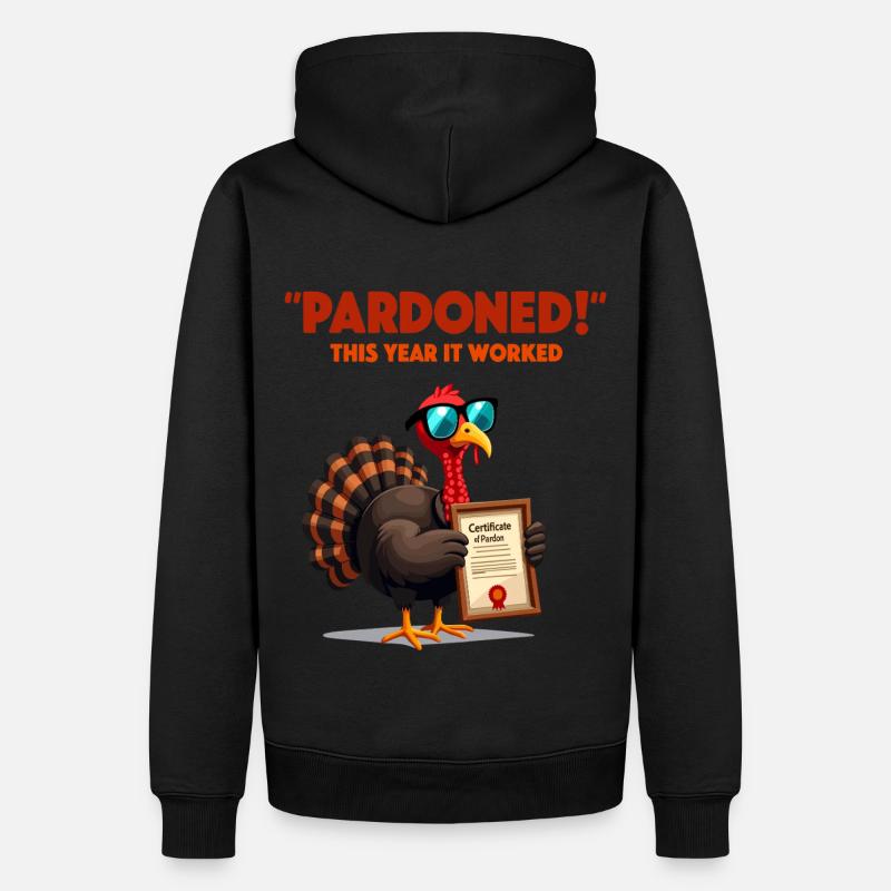 Pardoned Turkey - Männer Premium Bio Hoodie - Schwarz