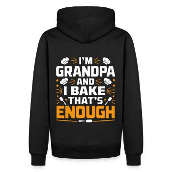 Ich bin Opa und backe lustiger Opa Bäcker Spruch. - Männer Premium Bio Hoodie - Schwarz - Hinten - Nico (187cm)