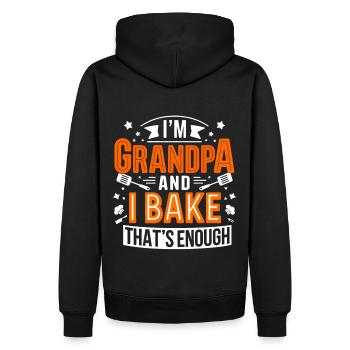 Ich bin Opa und backe lustiger Opa Bäcker Spruch. - Männer Premium Bio Hoodie - Schwarz - Hinten - Nico (187cm)