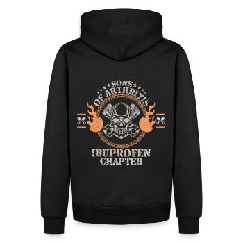 Sons mit Arthritis Ibuprofen Motorradfahrer - Männer Premium Bio Hoodie - Schwarz - Hinten - Nico (187cm)