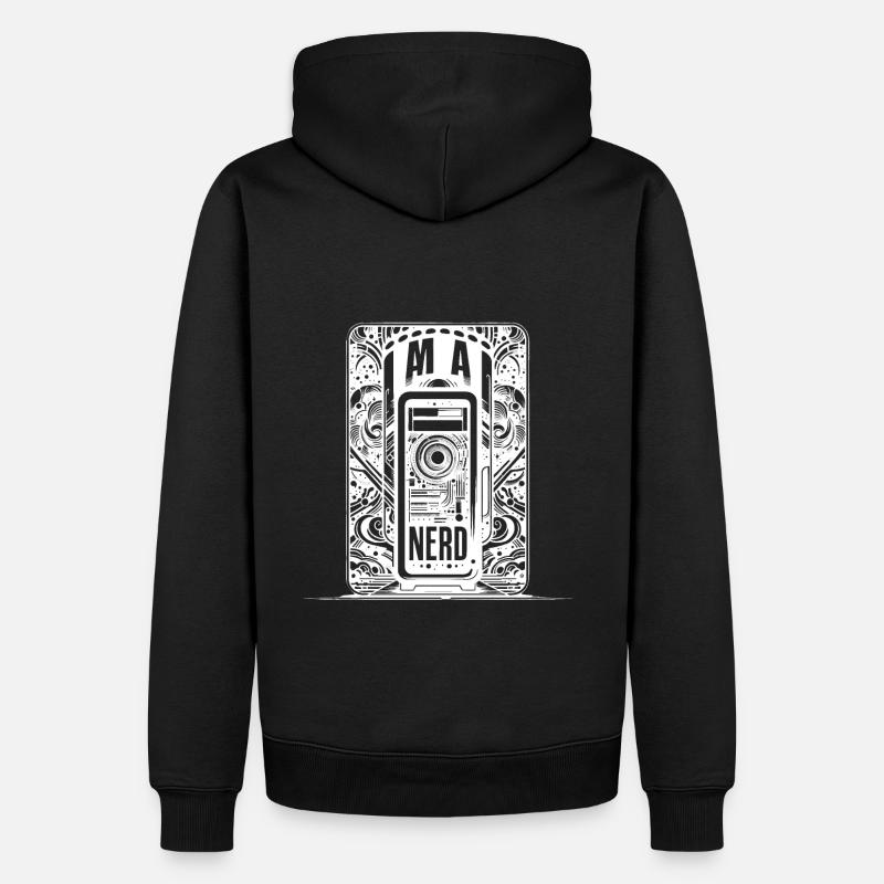 Nerd-Stolz weiss - Männer Premium Bio Hoodie - Schwarz