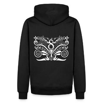 Kurbits V8 No:1 - weiß - Männer Premium Bio Hoodie - Schwarz - Hinten - Nico (187cm)