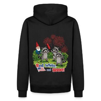 Raccoon 4th of July Fireworks Party - Men’s Premium Organic Hoodie - black - Back - Nico (187cm)