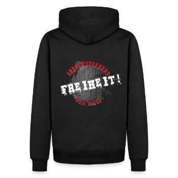 PROTEST GEGEN AUSGANGSSPERRE - Männer Premium Bio Hoodie - Schwarz - Hinten - Nico (187cm)