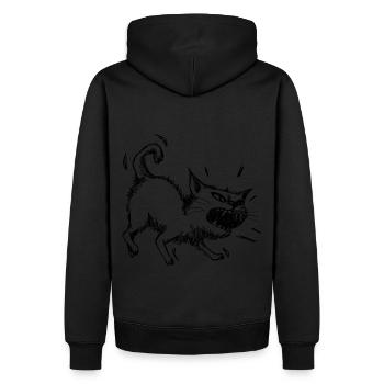 Chat en colère chaton dangereux chat drôle - Sweat à capuche Premium bio Homme - noir - Dos - Nico (187cm)