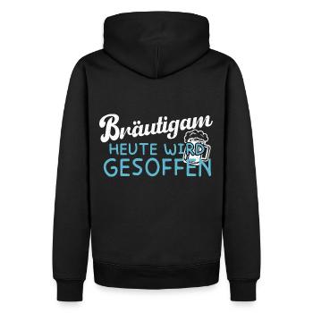 Bräutigam - Heute wird gesoffen - JGA - Männer Premium Bio Hoodie - Schwarz - Hinten - Nico (187cm)
