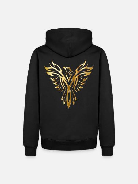 Phoenix Gold Ultimate - Männer Premium Bio Hoodie - Schwarz
