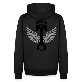 piston and rod 02 - Men’s Premium Organic Hoodie - black - Back - Nico (187cm)