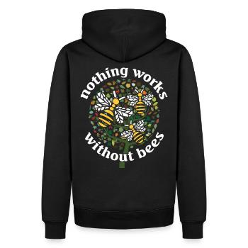 Rettet die Bienen - Baum mit Bienen - Männer Premium Bio Hoodie - Schwarz - Hinten - Nico (187cm)
