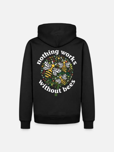 Rettet die Bienen - Baum mit Bienen - Männer Premium Bio Hoodie - Schwarz