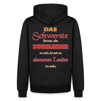 Busfahrer - Männer Premium Bio Hoodie - Schwarz - Hinten - Nico (187cm)