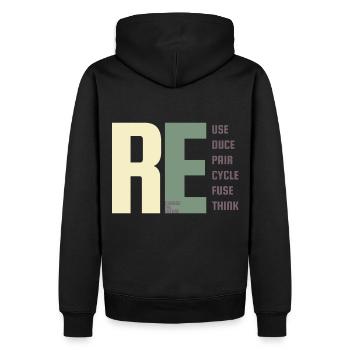 Durabilité, environnement, protestation, changement climatique - Sweat à capuche Premium bio Homme - noir - Dos - Nico (187cm)