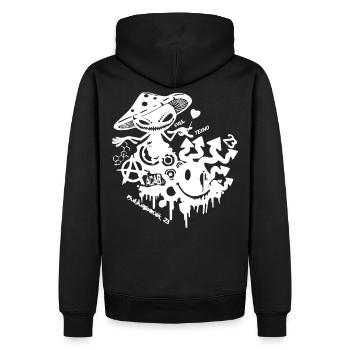 Tekno Recycle - Men’s Premium Organic Hoodie - black - Back - Nico (187cm)