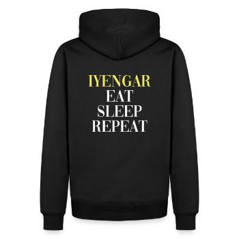Iyengar Mangez Répétition De Sommeil - Conception De Yoga Iyengar - Sweat à capuche Premium bio Homme - noir - Dos - Nico (187cm)