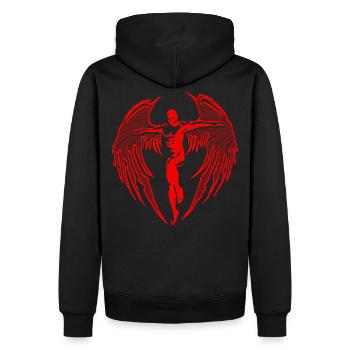 2reborn Angel Engel wings Engelfluegel Devil Teufe - Männer Premium Bio Hoodie - Schwarz - Hinten - Nico (187cm)