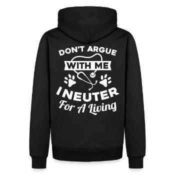 Ne discutez pas avec moi, je neutre pour vivre - Sweat à capuche Premium bio Homme - noir - Dos - Nico (187cm)