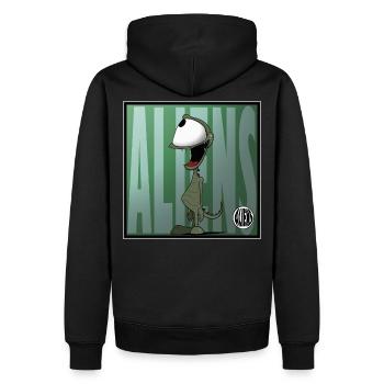 ALIENS, nicht von dieser Welt - Männer Premium Bio Hoodie - Schwarz - Hinten - Nico (187cm)