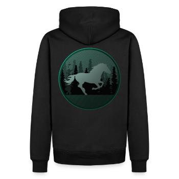 Cheval chevaux équitation poney équestre western chemise - Sweat à capuche Premium bio Homme - noir - Dos - Nico (187cm)