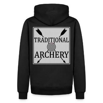 Tir à l'arc traditionnel - Sweat à capuche Premium bio Homme - noir - Dos - Nico (187cm)