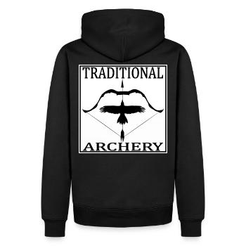 Tir à l'arc traditionnel - Sweat à capuche Premium bio Homme - noir - Dos - Nico (187cm)