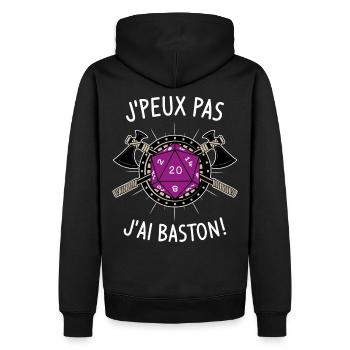 J'peux pas j'ai baston ! - Sweat à capuche Premium bio Homme - noir - Dos - Nico (187cm)