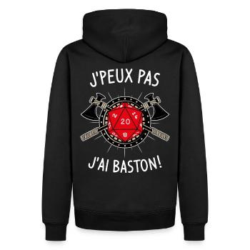 J'peux pas j'ai baston ! - Sweat à capuche Premium bio Homme - noir - Dos - Nico (187cm)
