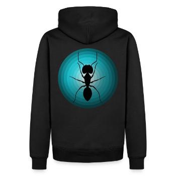 Ants - Men’s Premium Organic Hoodie - black - Back - Nico (187cm)