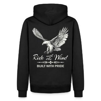 Chevauchez l'aigle du vent - Sweat à capuche Premium bio Homme - noir - Dos - Nico (187cm)