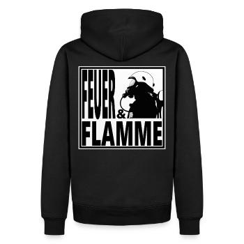 Feuerwehr, Feuerwehrmann, Geschenk, Shirt, Tasse - Männer Premium Bio Hoodie - Schwarz - Hinten - Nico (187cm)