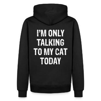 CAT CATS CAT MOM CAT DAD DAD CADEAU - Sweat à capuche Premium bio Homme - noir - Dos - Nico (187cm)