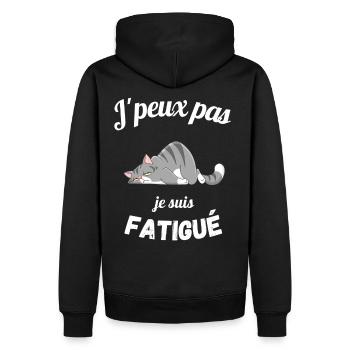 T-shirt j'peux pas je suis fatigué cadeau - Sweat à capuche Premium bio Homme - noir - Dos - Nico (187cm)