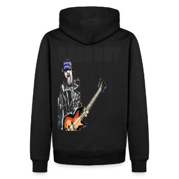 BASS BOY - Sweat à capuche Premium bio Homme - noir - Dos - Nico (187cm)