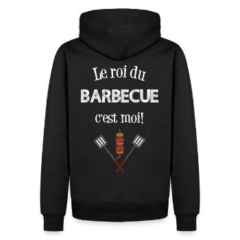 T-shirt le roi du barbecue c'est moi! cadeau - Sweat à capuche Premium bio Homme - noir - Dos - Nico (187cm)
