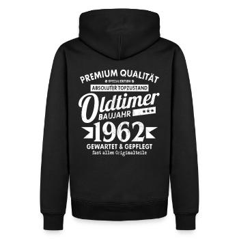 OLDTIMER 1962 LUSTIG 60 JAHRE GEBURTSTAG GESCHENK - Männer Premium Bio Hoodie - Schwarz - Hinten - Nico (187cm)