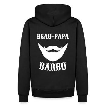 Beau papa barbu cadeau - Sweat à capuche Premium bio Homme - noir - Dos - Nico (187cm)