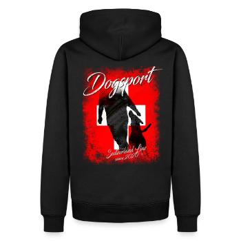World Line Dogsport Switzerland Line - Sweat à capuche Premium bio Homme - noir - Dos - Nico (187cm)