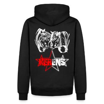 Vaches d'hérens eringer - Sweat à capuche Premium bio Homme - noir - Dos - Nico (187cm)