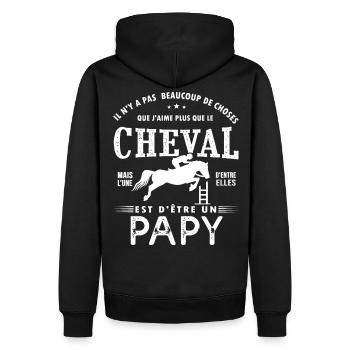 papy aime le cheval grand père cavalier équitation - Sweat à capuche Premium bio Homme - noir - Dos - Nico (187cm)